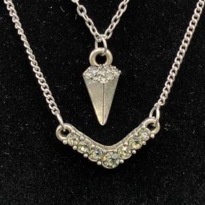 Fear My Glitter Smoky Rhinestone & Silver Tone Necklace